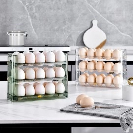 Egg Storage Box New Can Be Reversible Three Layers Of 30 Egg Tray Refrigerator Organizer Food Containers Kitchen Storage Boxes