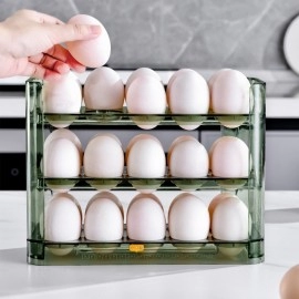 Egg Storage Box New Can Be Reversible Three Layers Of 30 Egg Tray Refrigerator Organizer Food Containers Kitchen Storage Boxes