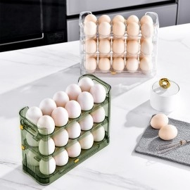 Egg Storage Box New Can Be Reversible Three Layers Of 30 Egg Tray Refrigerator Organizer Food Containers Kitchen Storage Boxes