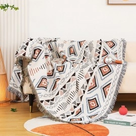 Bohemian Plaid Blanket for Sofa bed Decorative Blanket Outdoor Camping Blanket Boho Sofa cover throw Blanket Picnic With Tassel