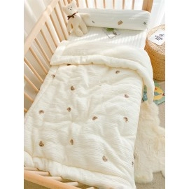 Baby Unisex Baby Plush Mink Blanket Winter Newborn Thermal Soft Fleece Swaddle Wrap Bedding Set Cotton Quilt