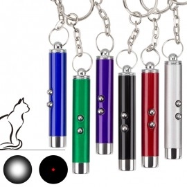 Pet Cat Dog Chase Training 2-In-1 LED Laser Pointer Toy