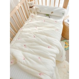 Baby Unisex Baby Plush Mink Blanket Winter Newborn Thermal Soft Fleece Swaddle Wrap Bedding Set Cotton Quilt